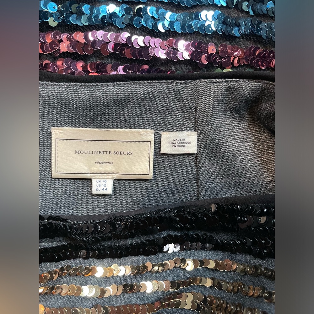 Anthropogie Sequined Soiree Pencil skirt by Moulinette Soeurs . Lined. Back zip - Picture 4 of 6